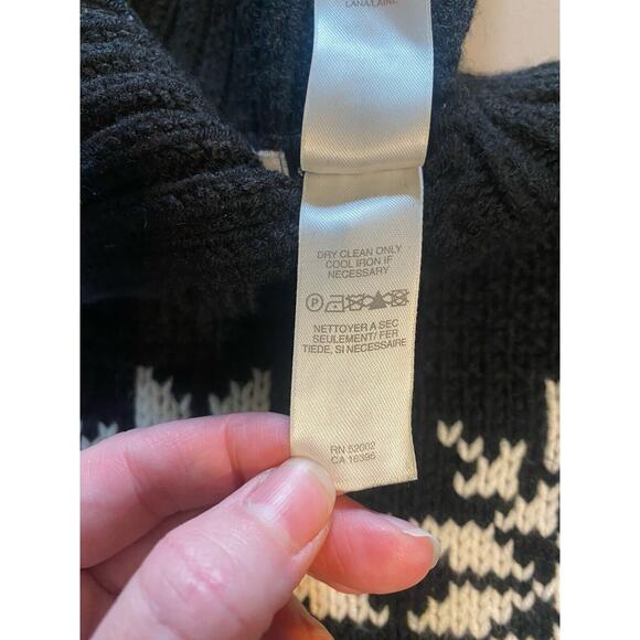Liz Claiborne Sweater Womens XL Pullover Black White Wool Blend Winter Pullover - Picture 4 of 8